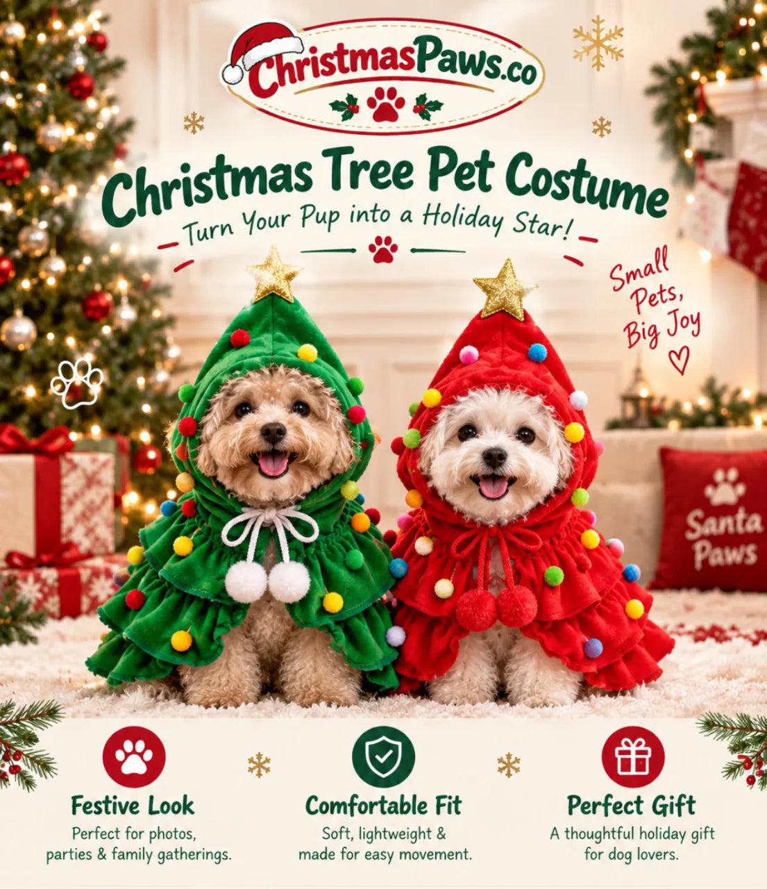 Christmas tree pet costume